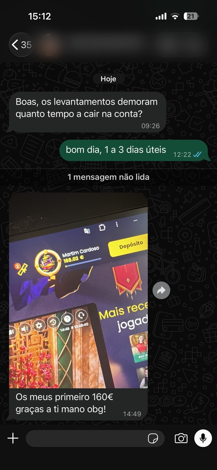 Feedback real de aluno 1